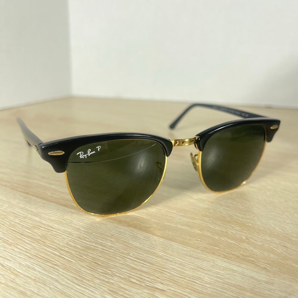 Ray-Ban RB3016 Clubmaster 901/58 Sunglasses READ DESCRIPTION Black 51-21-145